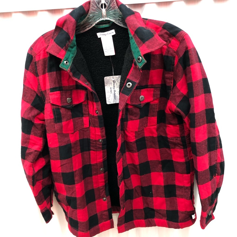 Tommy Bahama Kids Fleece Plaid Jacket Size XL 14